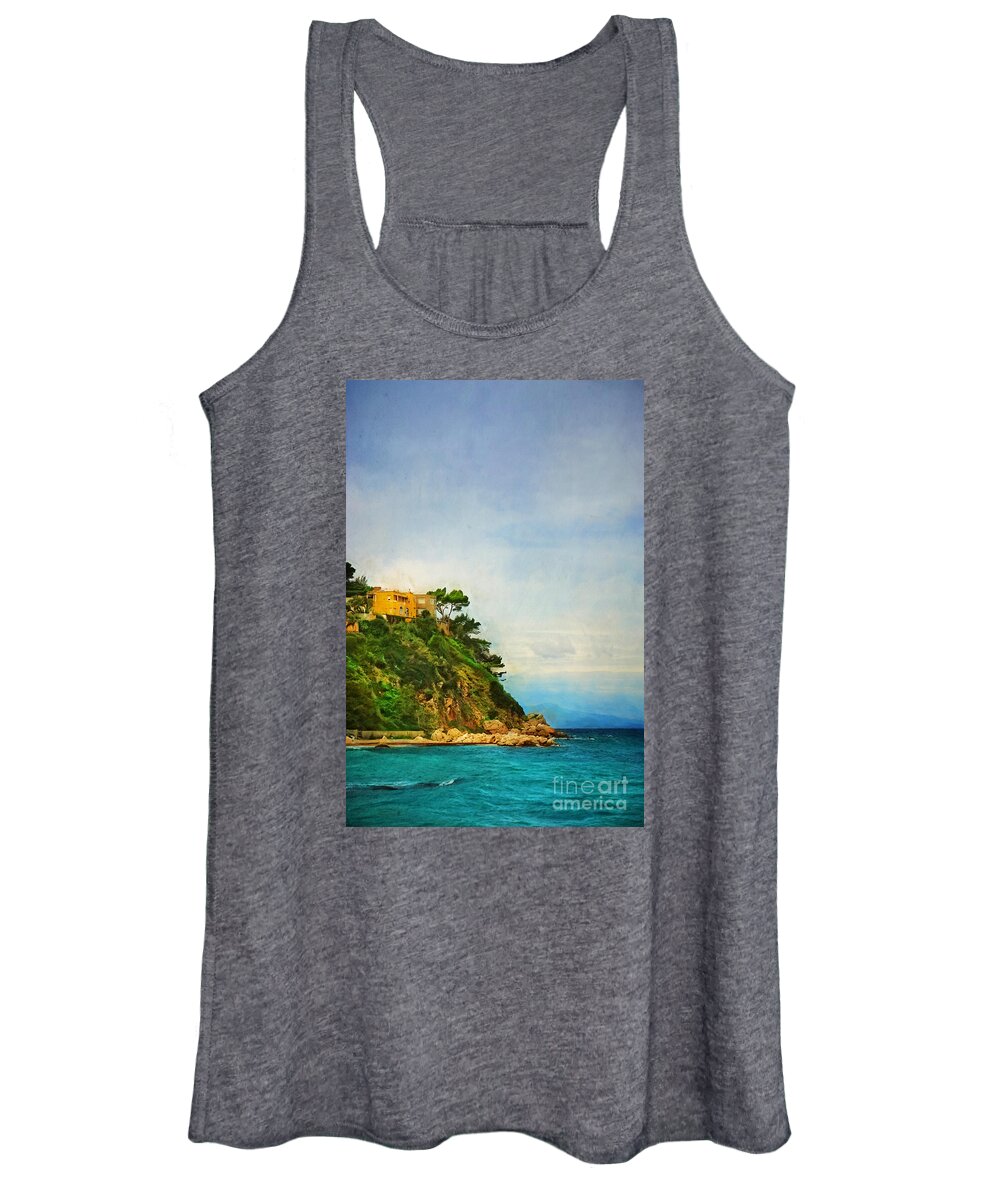Capri Women's Tank Top featuring the painting Yellow House in Capri by HD Connelly