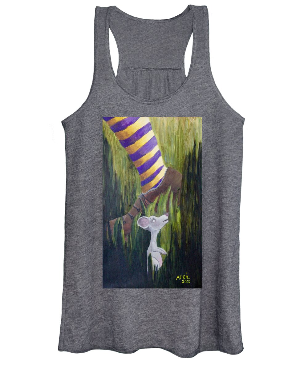 Mouse Women's Tank Top featuring the painting Yikes Mouse by April Burton