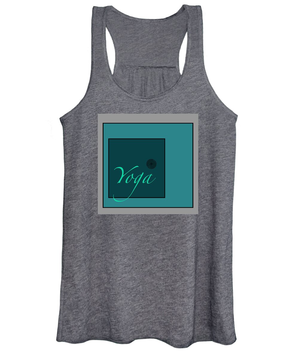yoga Blue Women's Tank Top featuring the digital art Yoga In Blue by Kandy Hurley