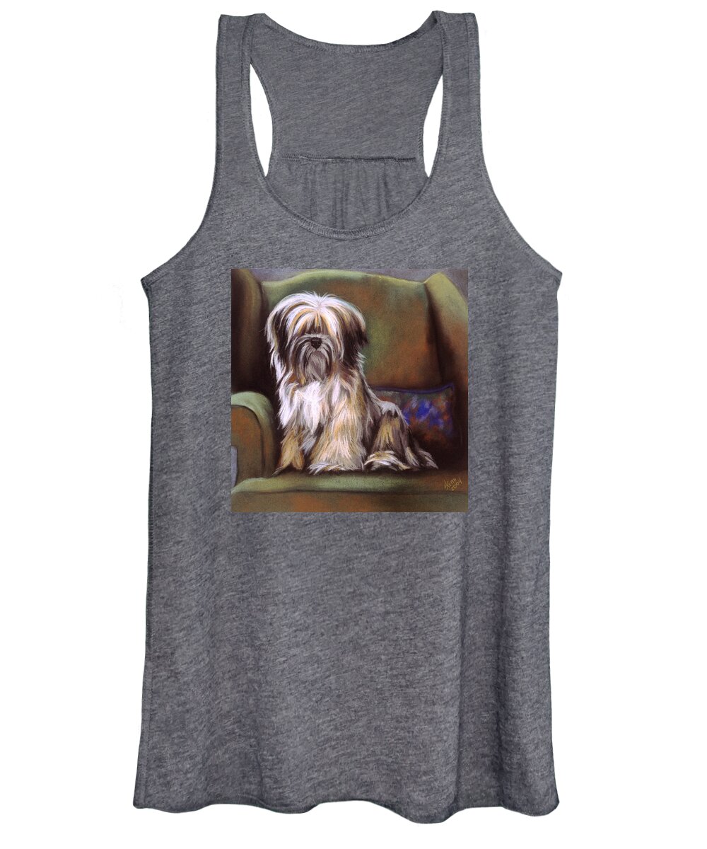 Purebred Women's Tank Top featuring the pastel You Are In My Spot Again by Barbara Keith