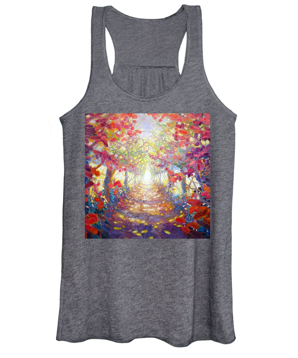 Spring Woodland Path Women's Tank Top featuring the painting You can have the truth by Gill Bustamante