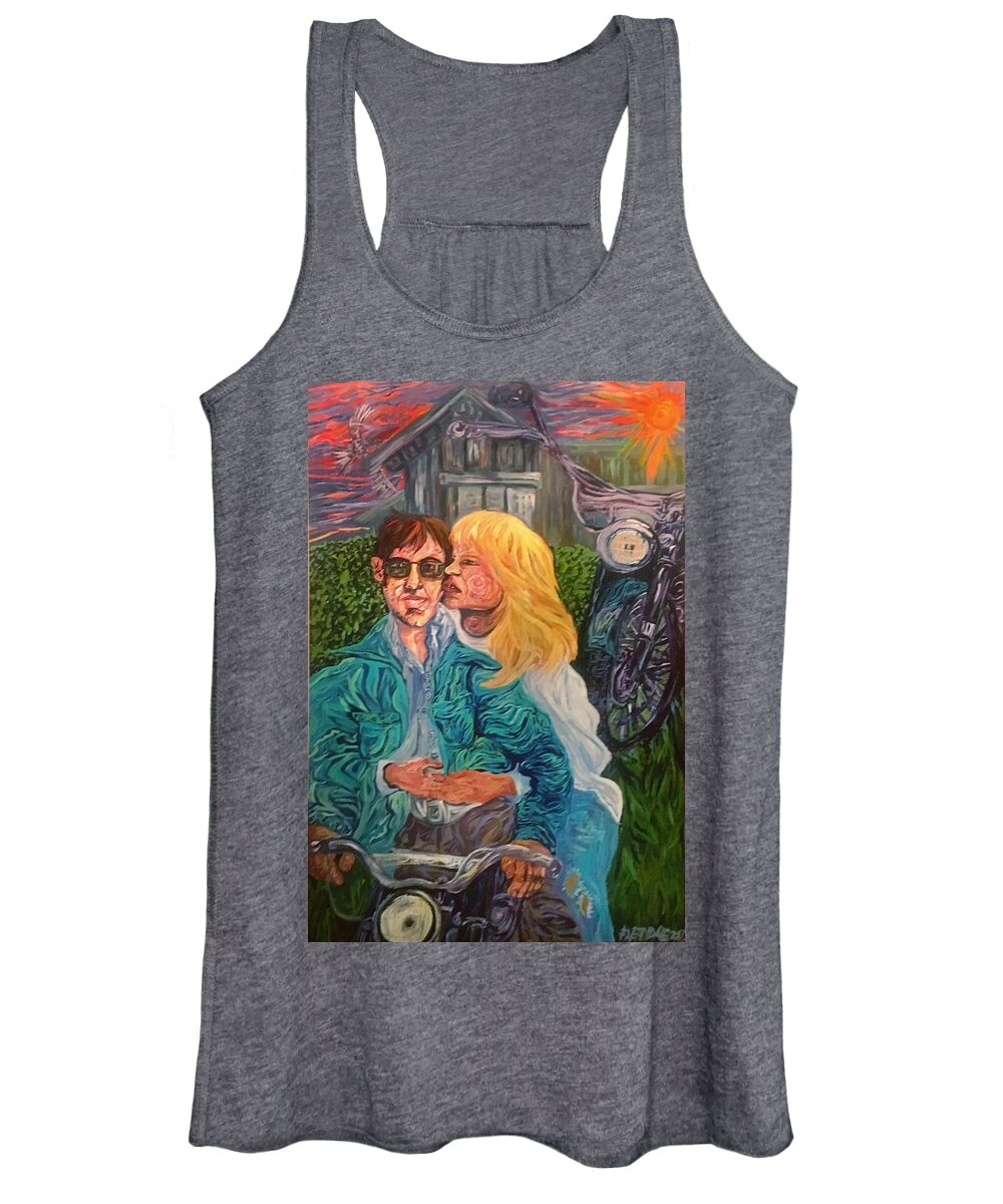 Portrait Women's Tank Top featuring the painting Young Love by Angela Weddle