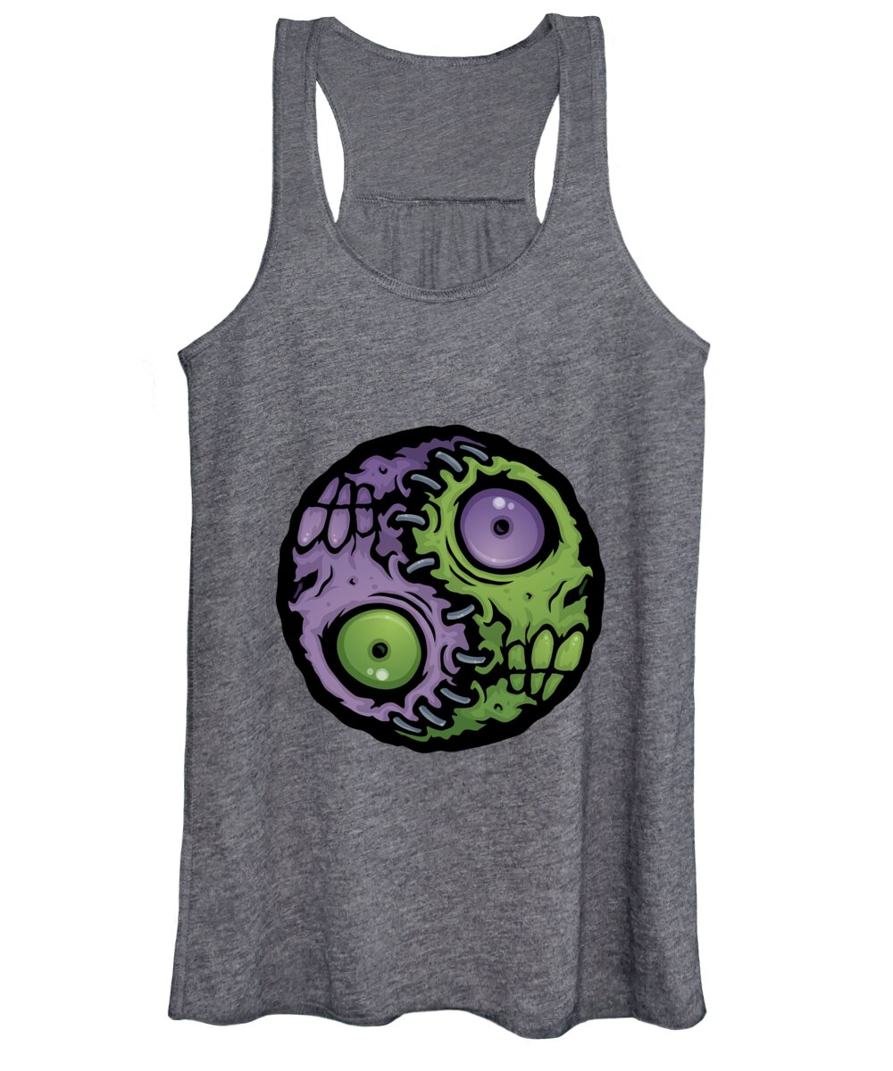 Zombie Women's Tank Top featuring the digital art Zombie Yin-Yang by John Schwegel