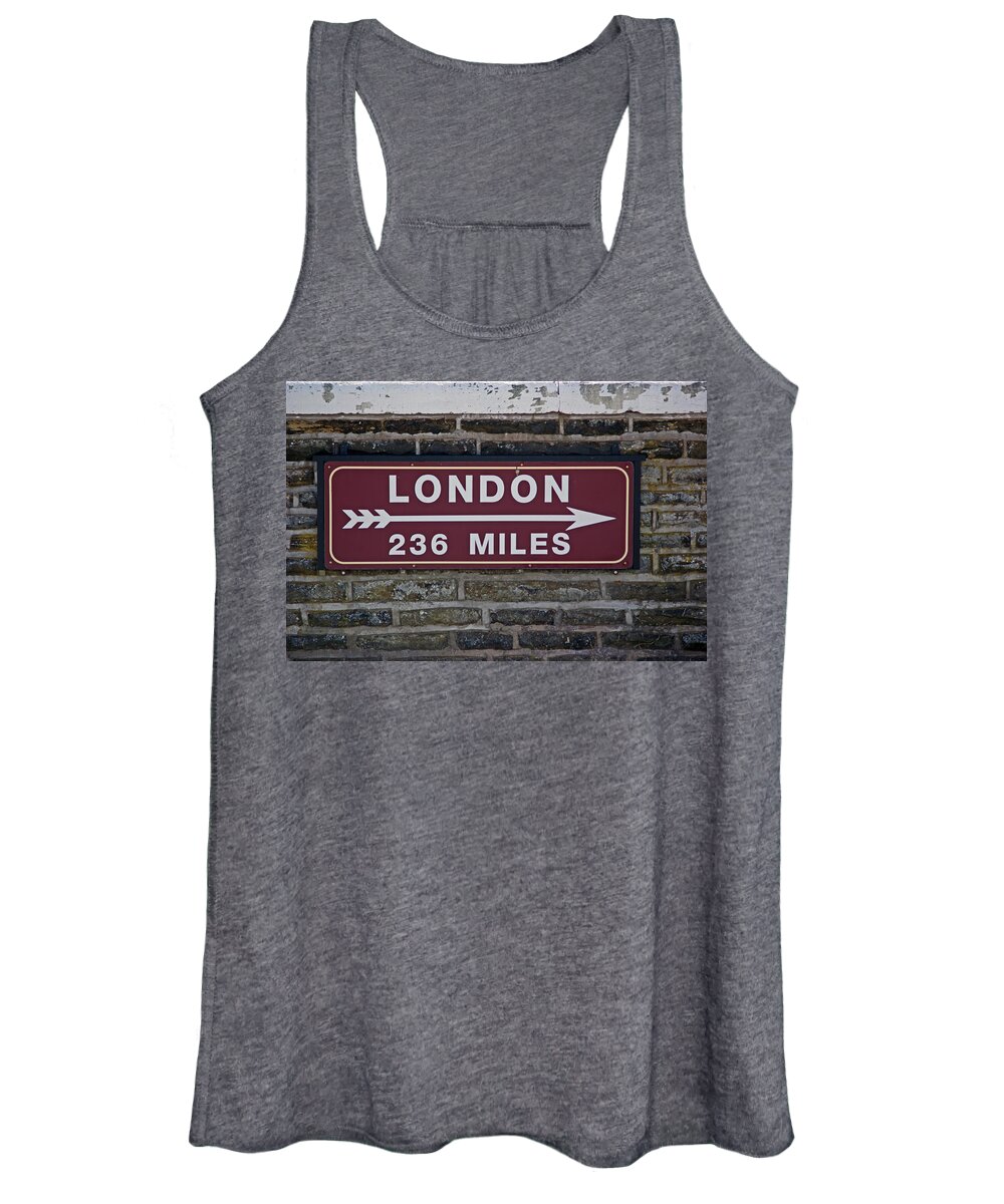 Settle Women's Tank Top featuring the photograph 06/06/14 SETTLE. Station View. Destination Board. #2 by Lachlan Main