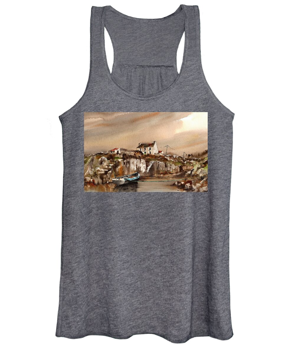 Gaeltacht Women's Tank Top featuring the painting An Cuan Caol, Connemara, Galway #2 by Val Byrne