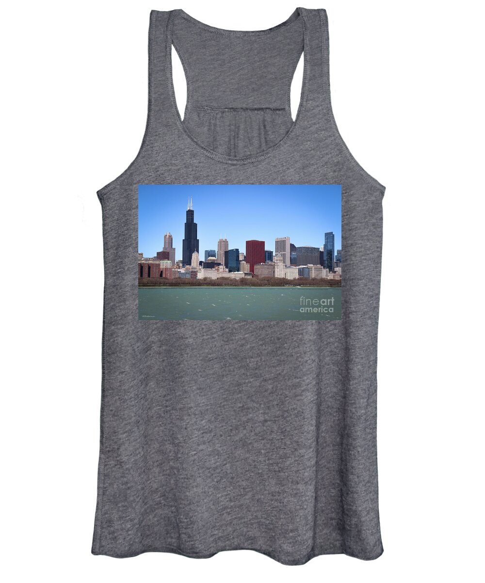 Chicago Women's Tank Top featuring the photograph Chicago Skyline #1 by Veronica Batterson