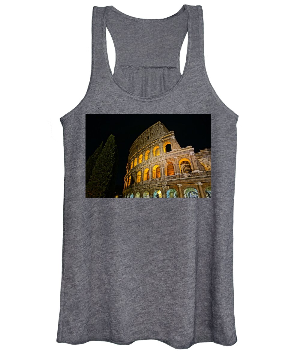 Colosseum At Night Women's Tank Top featuring the photograph Colosseum at Night II by Patricia Caron