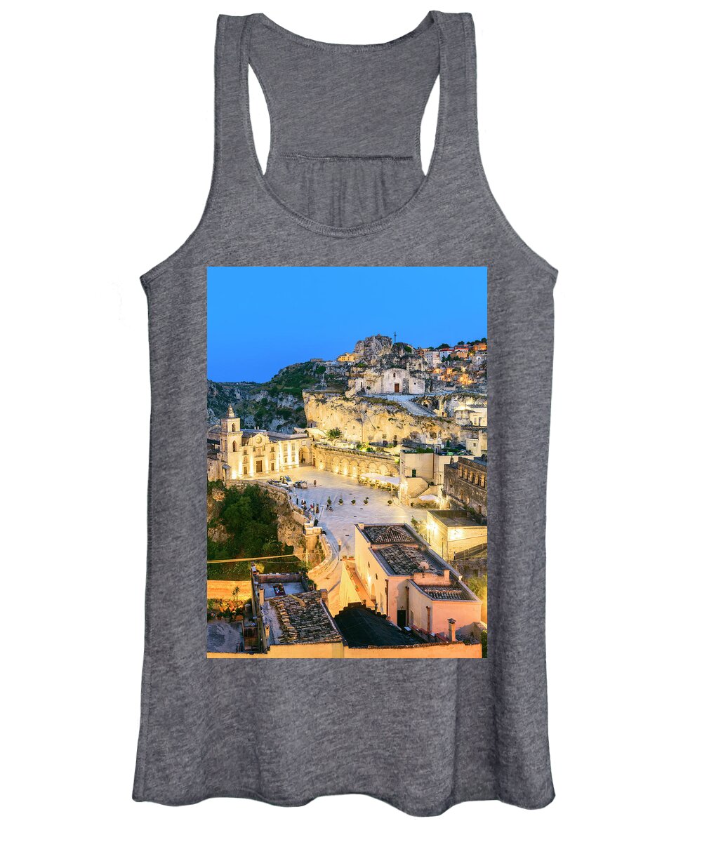 Estock Women's Tank Top featuring the digital art Italy, Basilicata, Matera District, Matera, Sassi Di Matera, The Typical Districts Of The Old Town Carved Out Of The Rocks #1 by Luigi Vaccarella