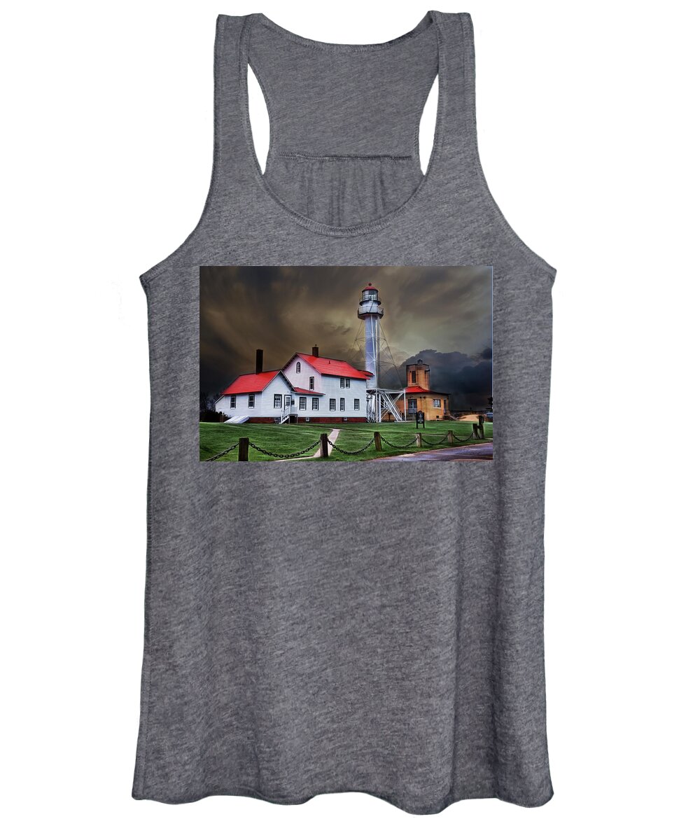 Michigan Women's Tank Top featuring the photograph Whitefish Point Lighthouse #1 by Evie Carrier