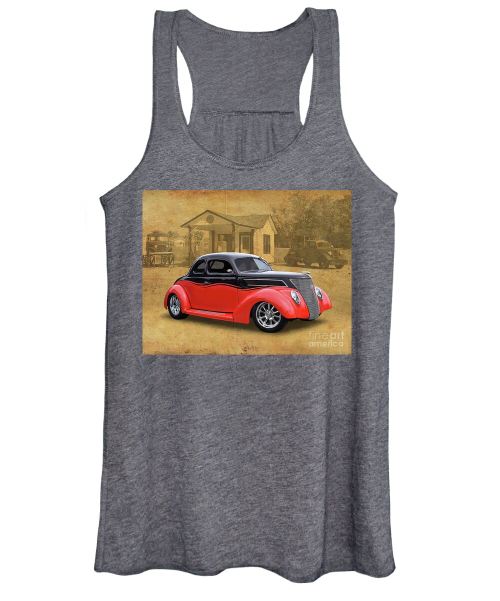 1937 Women's Tank Top featuring the photograph 1937 Ford Coupe Street Rod by Ron Long