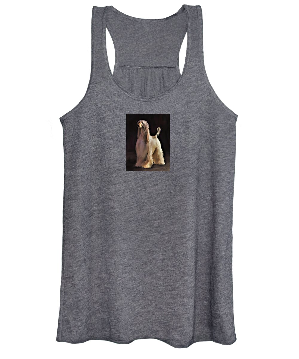 Afghan Hound Women's Tank Top featuring the digital art Afghan Hound #2 by Diane Chandler