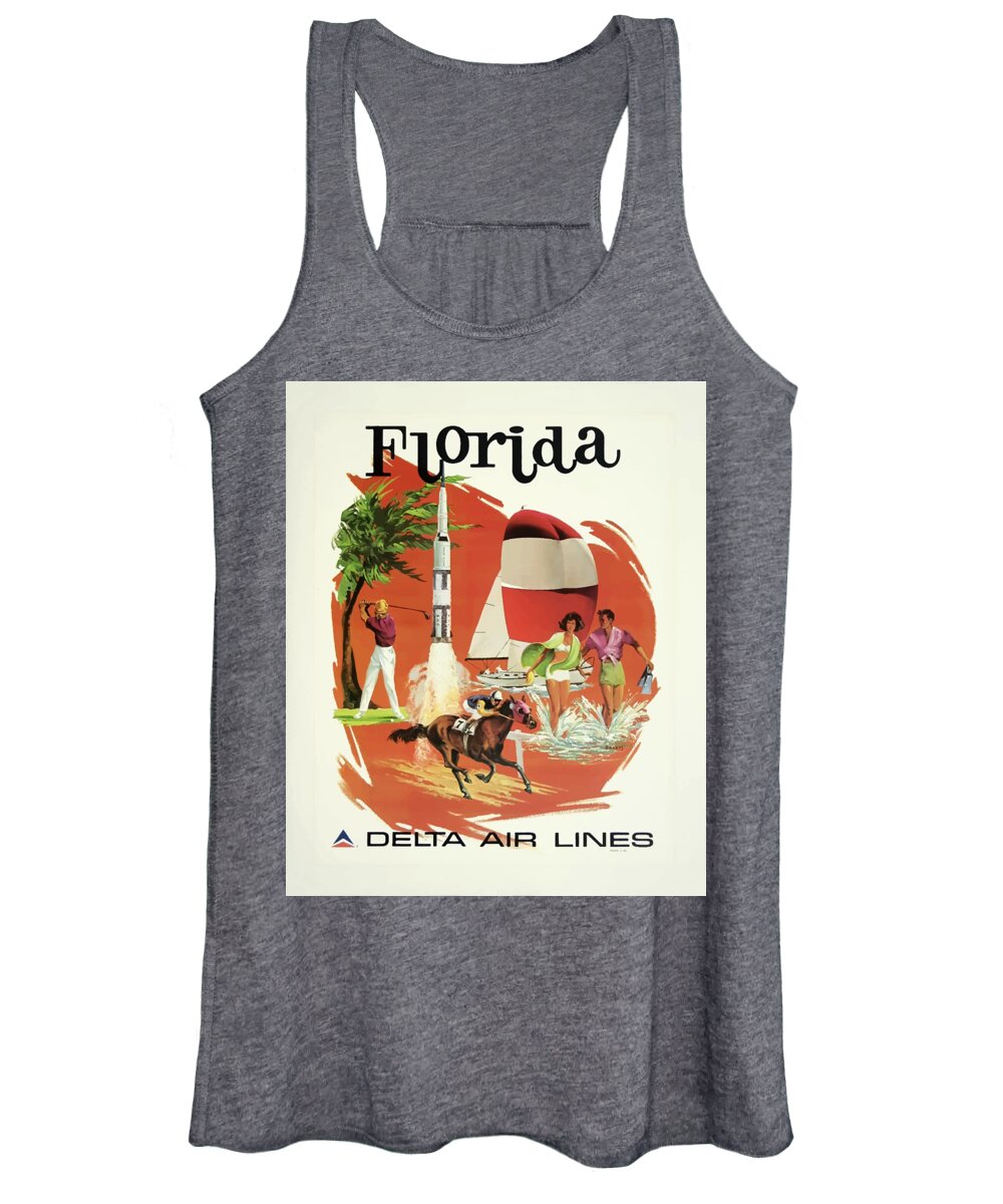 Florida Women's Tank Top featuring the painting Vintage Travel Poster #5 by Esoterica Art Agency