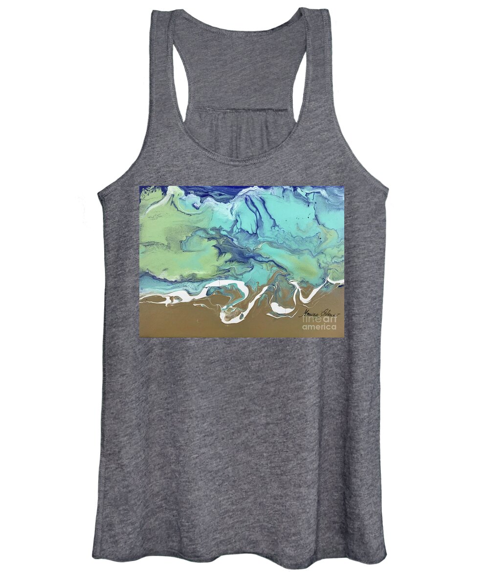 Shore Women's Tank Top featuring the painting A brand new day II by Monica Elena