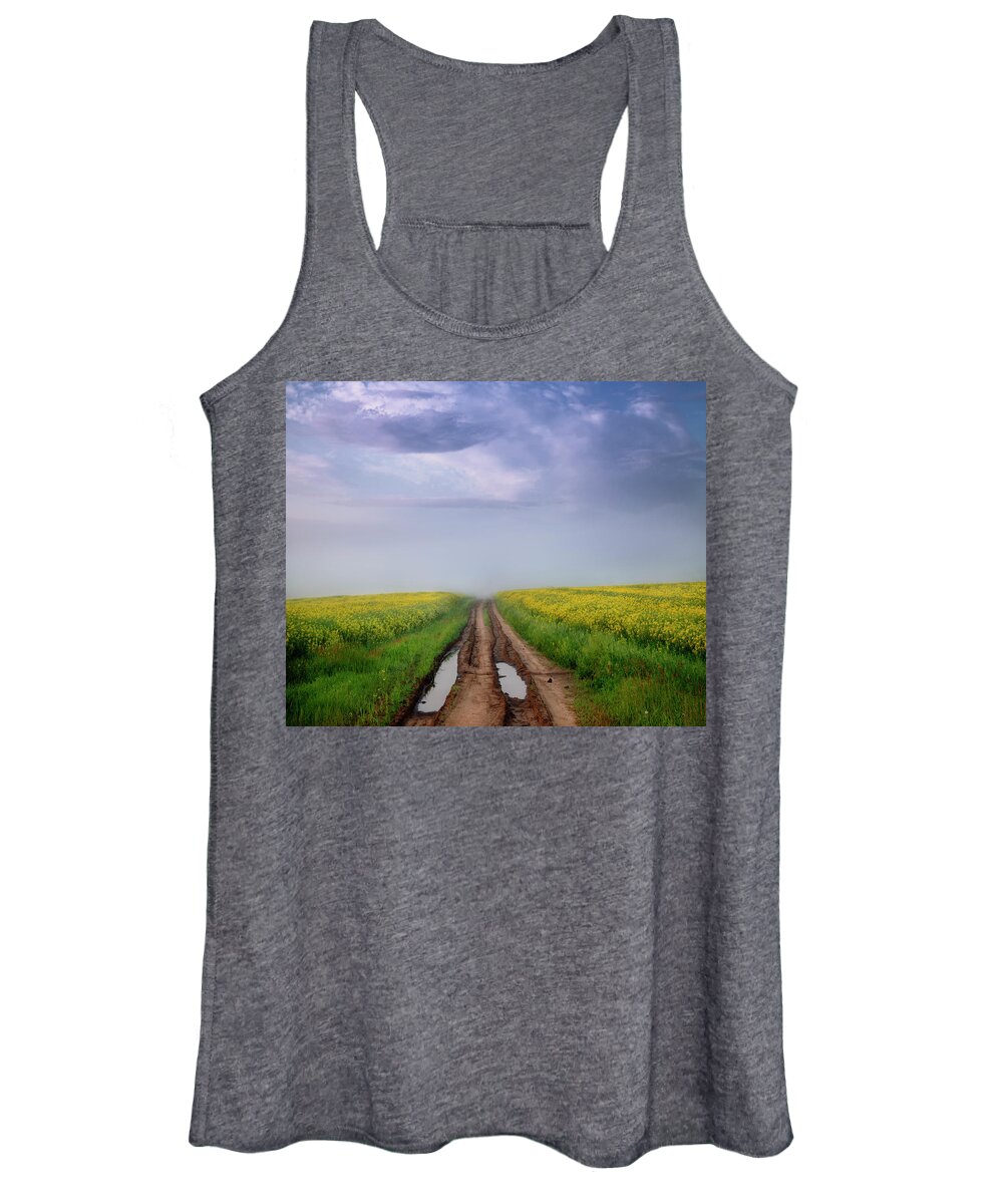 Square Women's Tank Top featuring the photograph A Muddy Trail by Dan Jurak