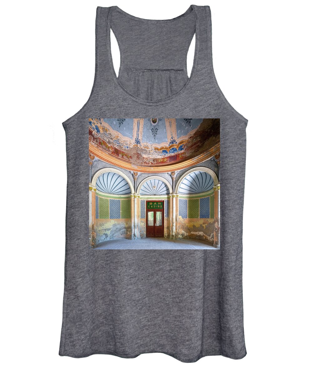Urban Women's Tank Top featuring the photograph Abandoned Casino Bar Entrance by Roman Robroek