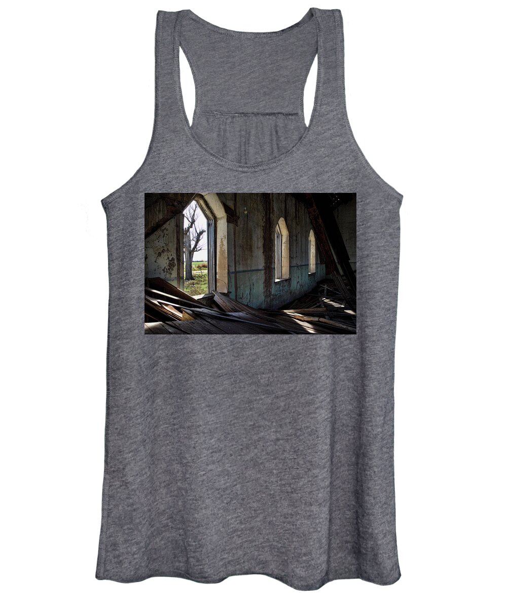 Church Women's Tank Top featuring the photograph Abandoned Church #2 by Ron Weathers