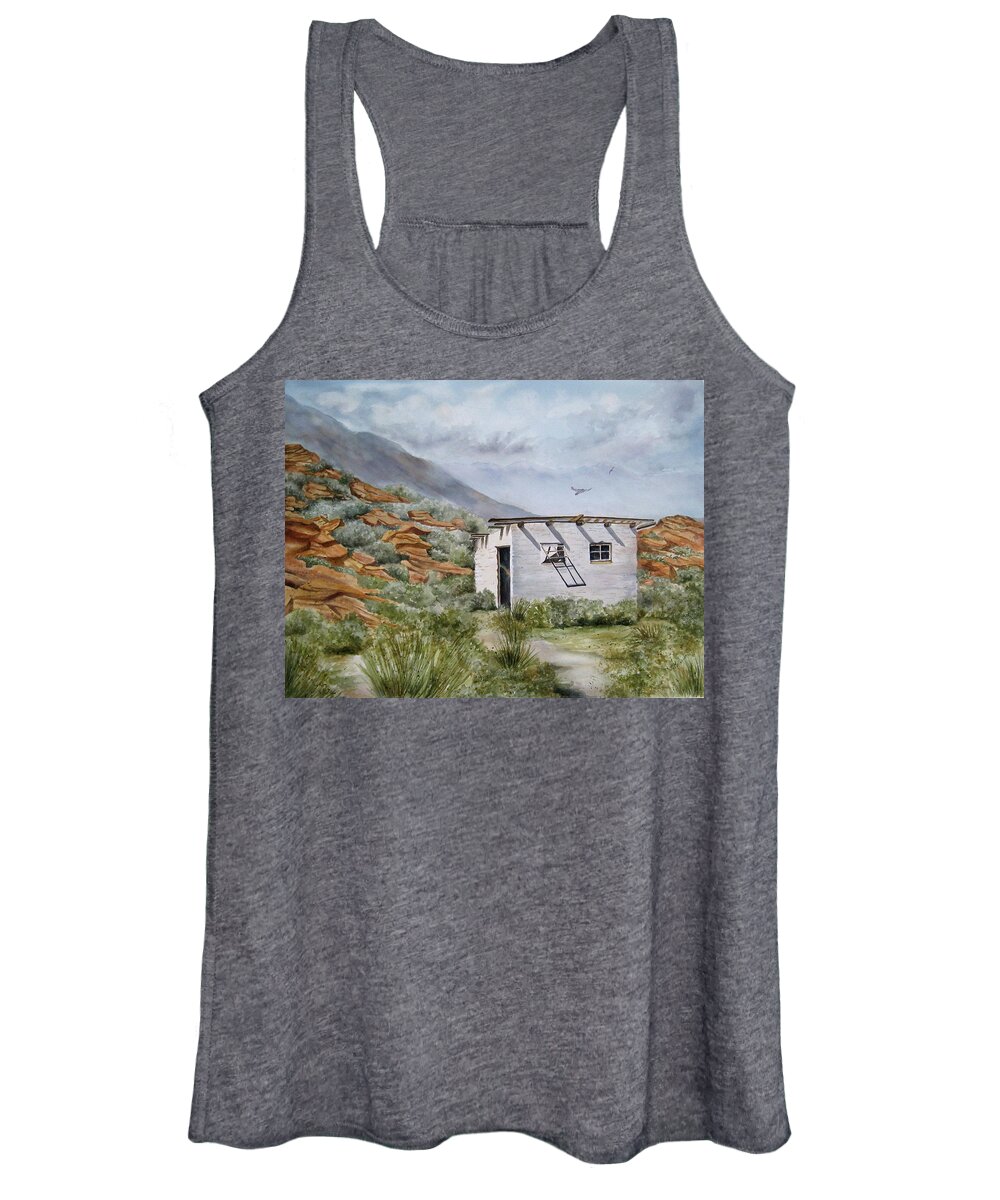Desert Women's Tank Top featuring the painting Abandoned by Mary McCullah