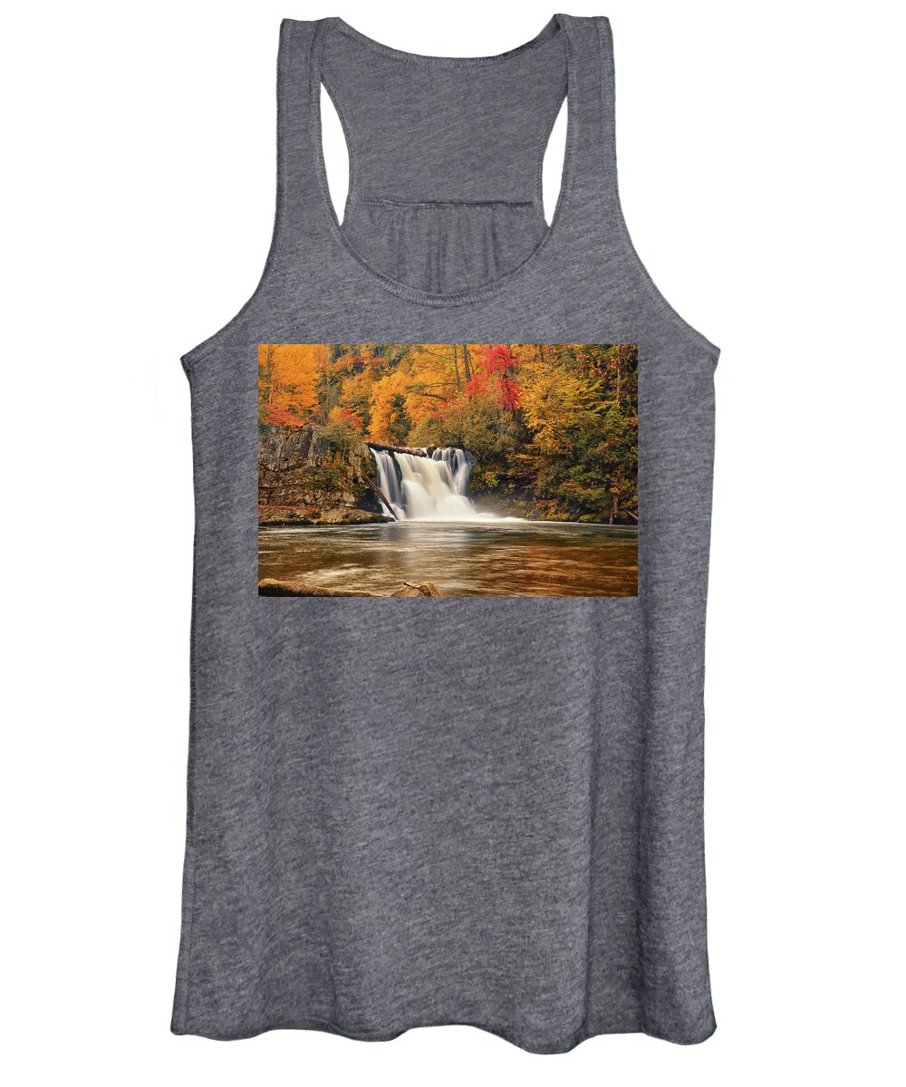 Abrams Falls Women's Tank Top featuring the photograph Abrams Falls Autumn by Greg Norrell