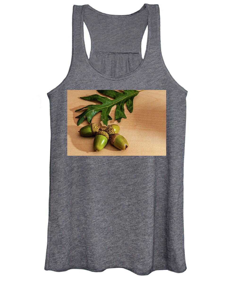 New Jersey Women's Tank Top featuring the photograph Acorns from the Salem Oak Tree by Louis Dallara