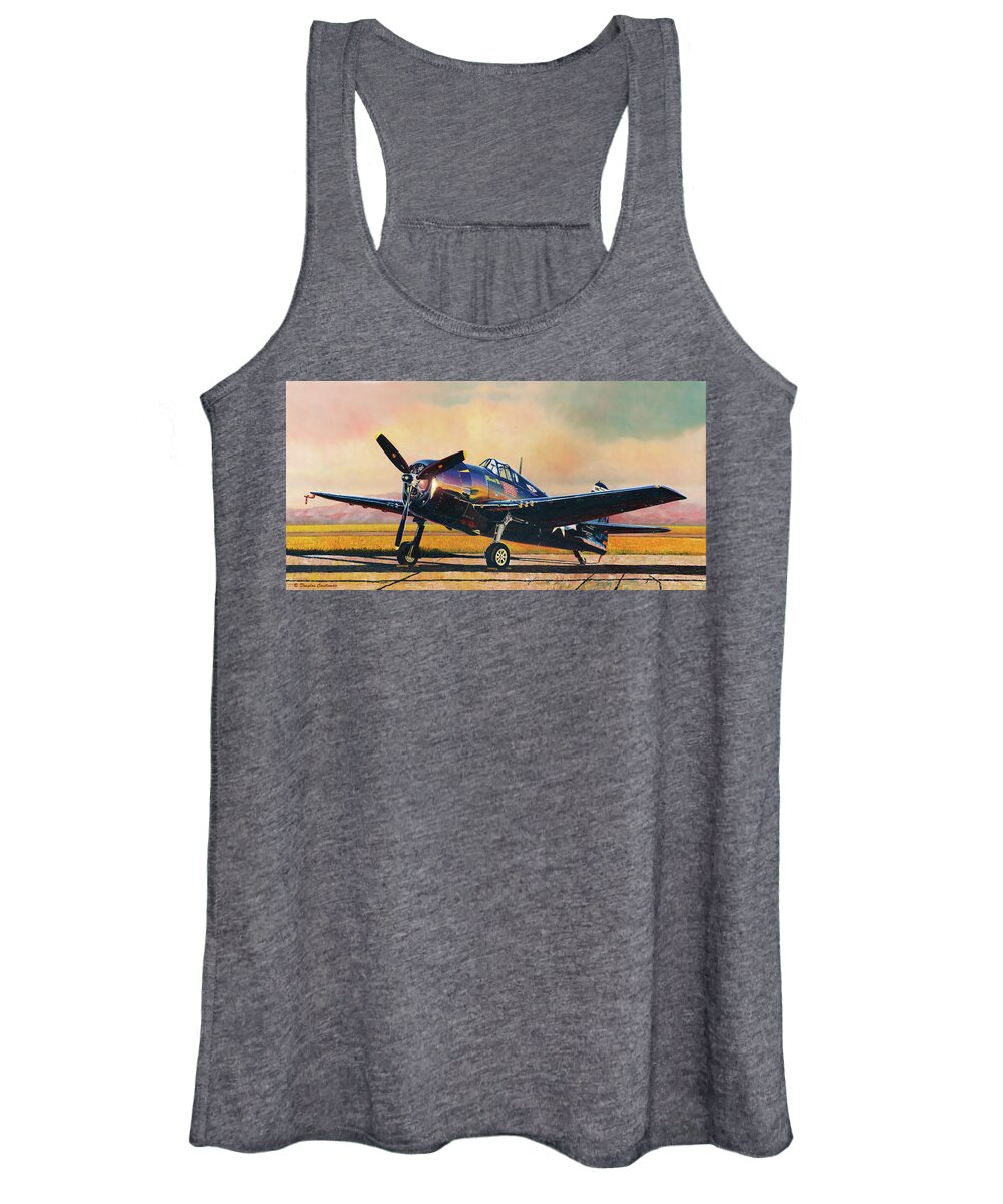Aviation Women's Tank Top featuring the painting Airshow Hellcat by Douglas Castleman