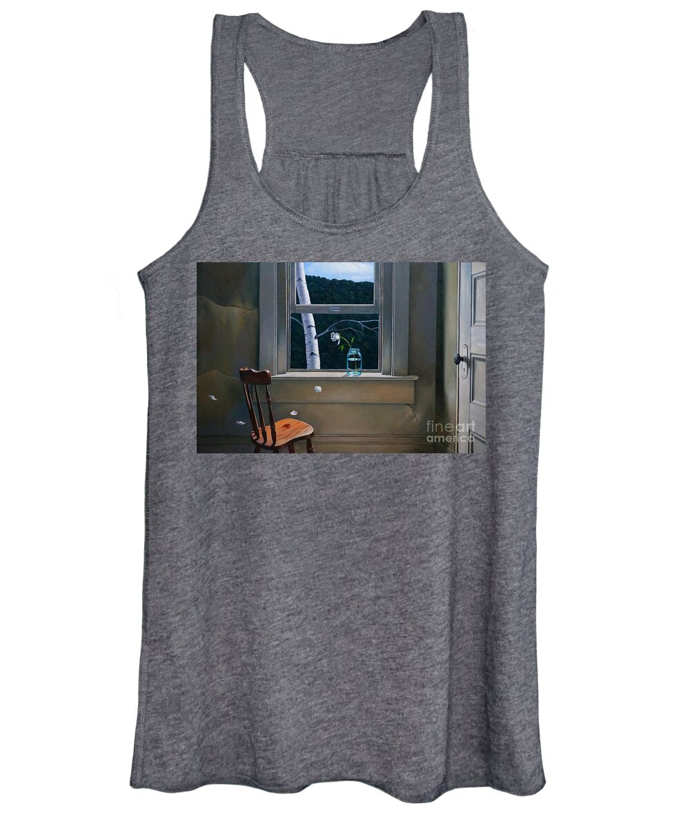 Window Women's Tank Top featuring the painting Always Here by Christopher Shellhammer
