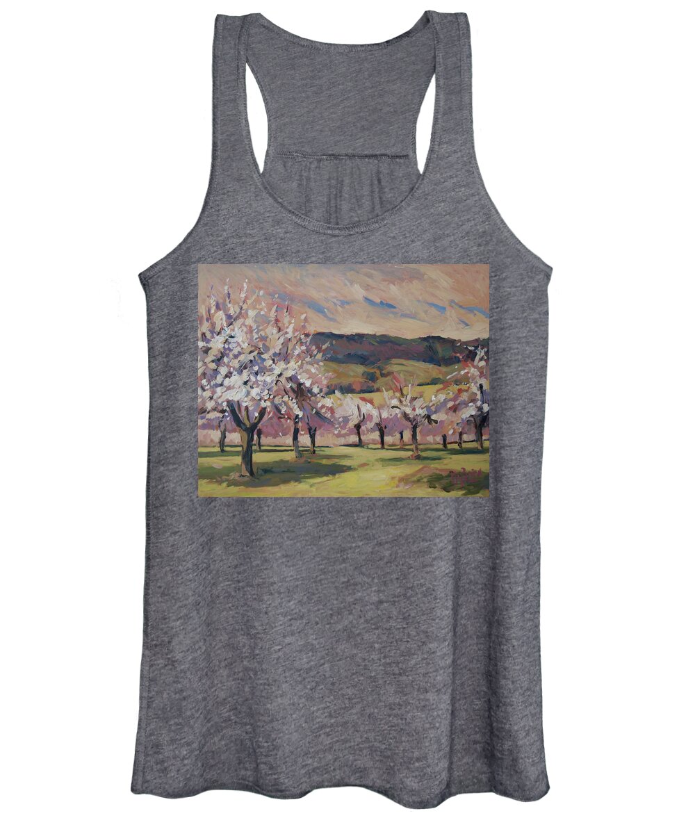 Blossom Women's Tank Top featuring the painting Apple blossom Geuldal by Nop Briex