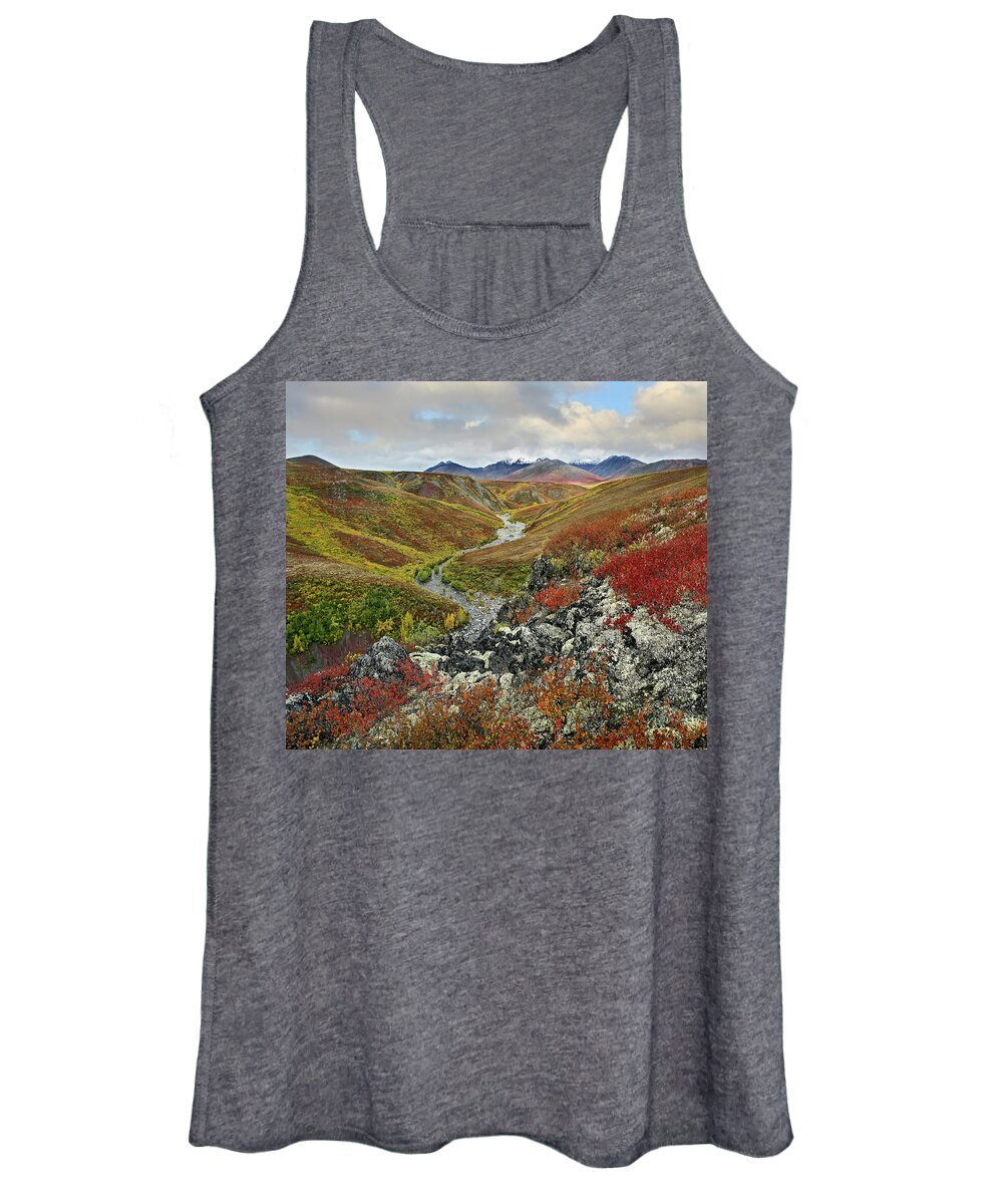 00586290 Women's Tank Top featuring the photograph Autumn Tundra, Ogilvie Mts, Tombstone Territorial Park, Yukon by Tim Fitzharris