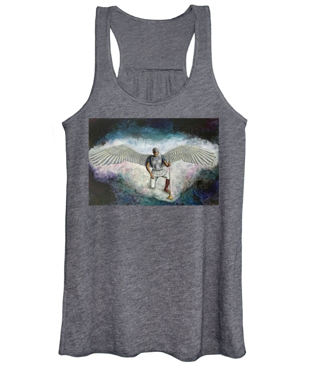 Angel Women's Tank Top featuring the painting Awaiting The Time by Mr Dill