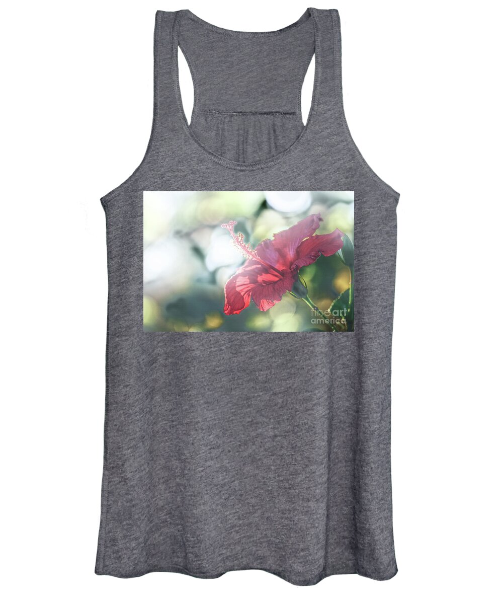 Flower Women's Tank Top featuring the photograph Backlit Stamin by Darcy Dietrich