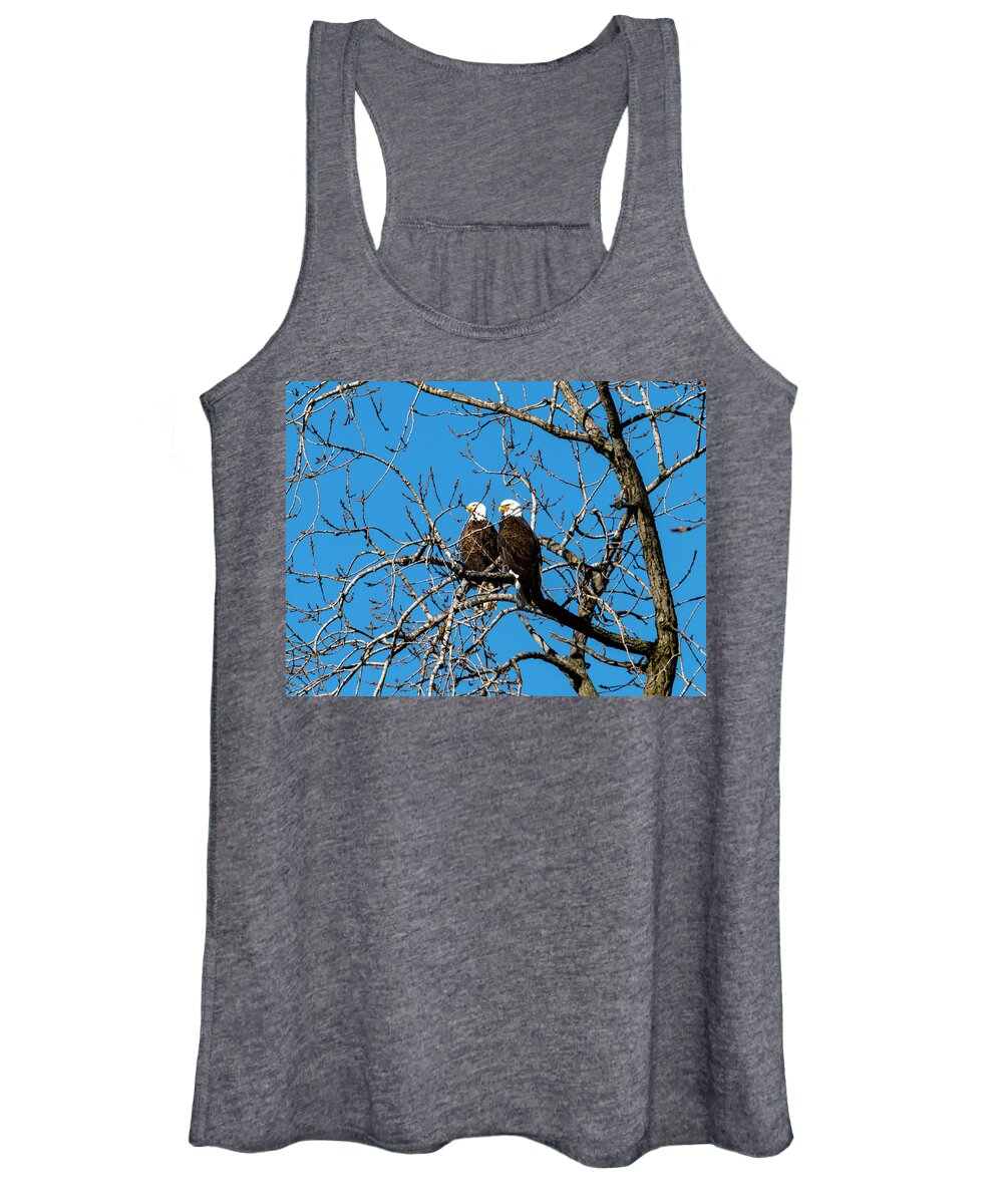 Bald Eagles Women's Tank Top featuring the photograph Bald Eagels, Mirror Image Perception by Sandra J's