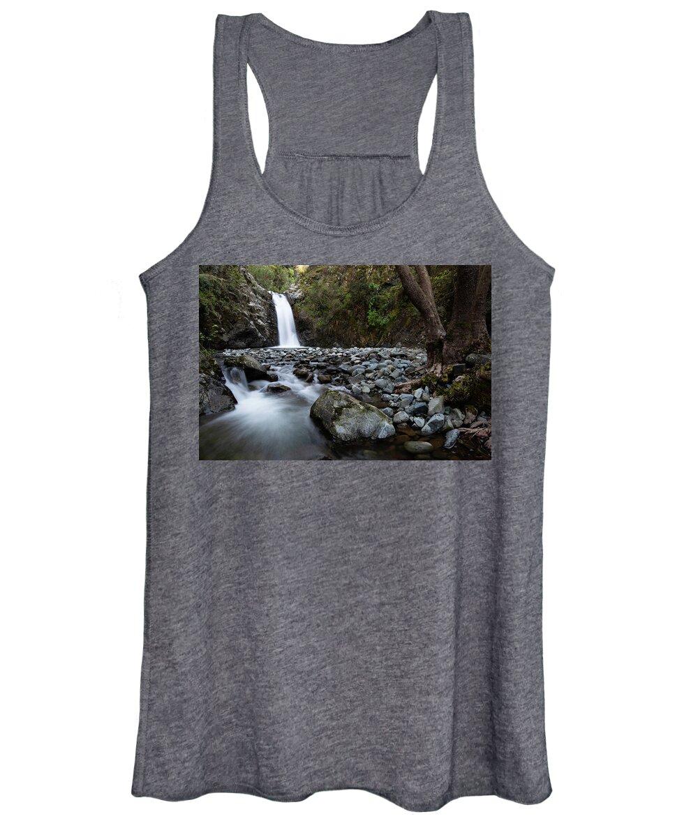 Waterfall Women's Tank Top featuring the photograph Beautiful waterfal, Troodos mountains, Cyprus by Michalakis Ppalis