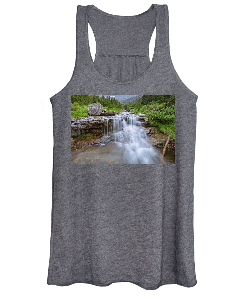 Glacier National Park Women's Tank Top featuring the photograph Beauty of Lunch Creek by Jack Bell