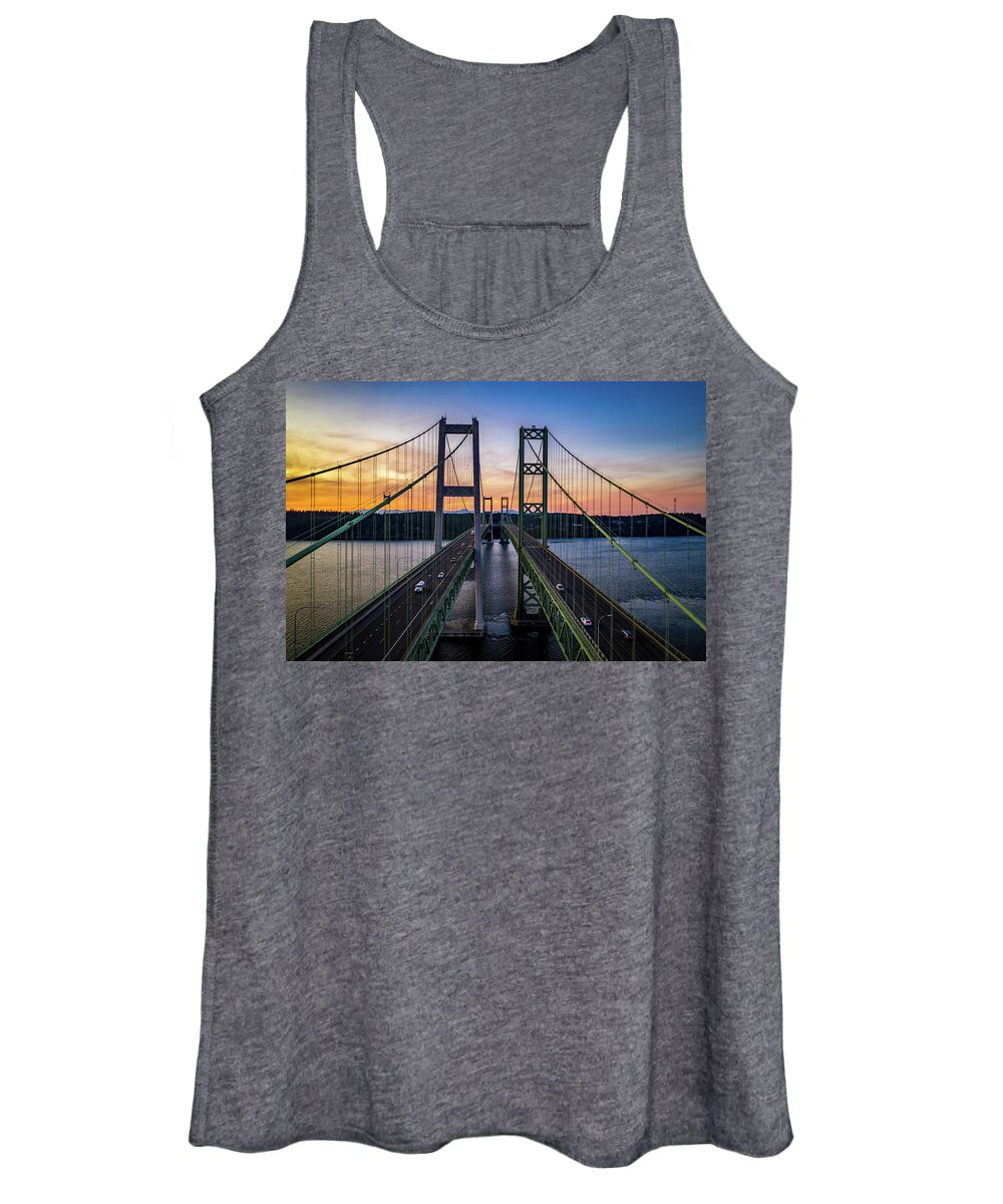 Bridge Women's Tank Top featuring the photograph Between The Narrows by Clinton Ward