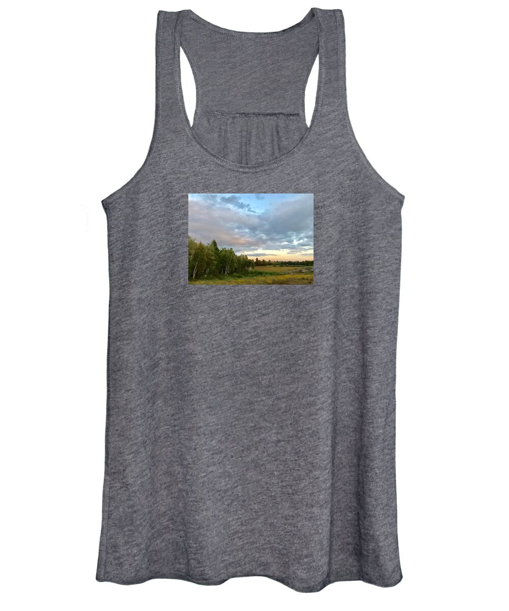 Landscape Women's Tank Top featuring the photograph Birch at Sunset by Tom Johnson