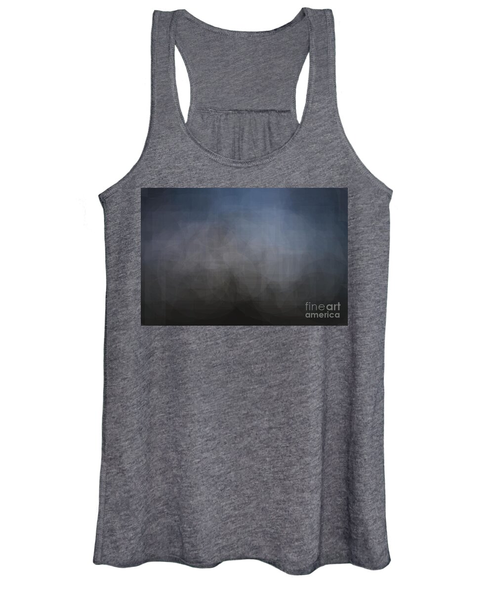 Abstract Women's Tank Top featuring the photograph Blue gray abstract background with blurred geometric shapes. by Joaquin Corbalan