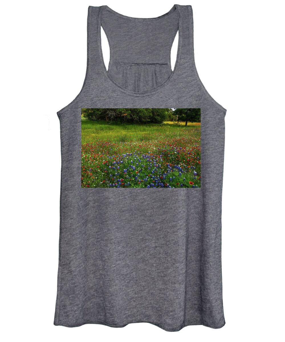 Texas Wildflowers Women's Tank Top featuring the photograph Bluebonnet Glory by Johnny Boyd