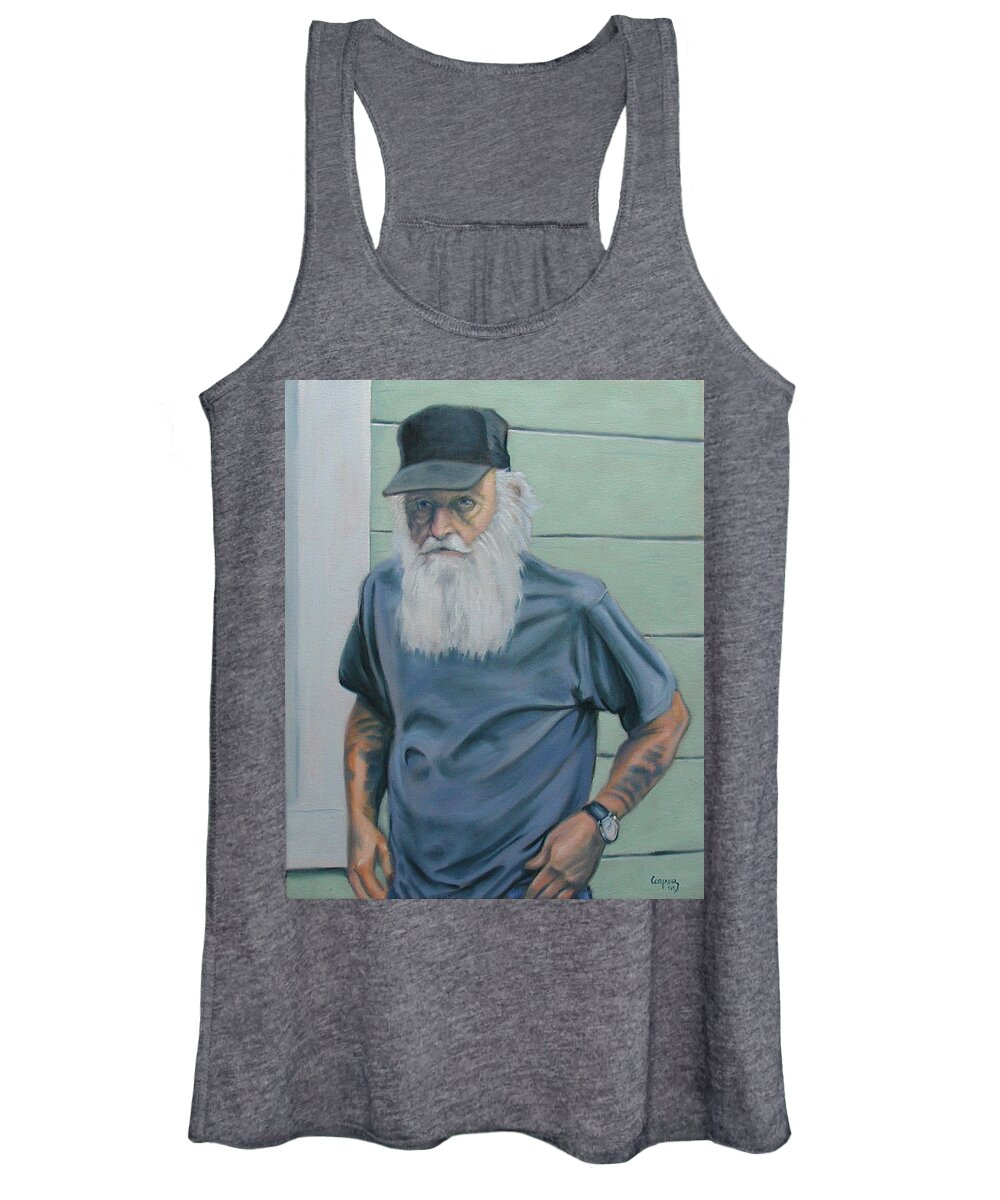 Portrait Women's Tank Top featuring the painting Bob Berry by Todd Cooper