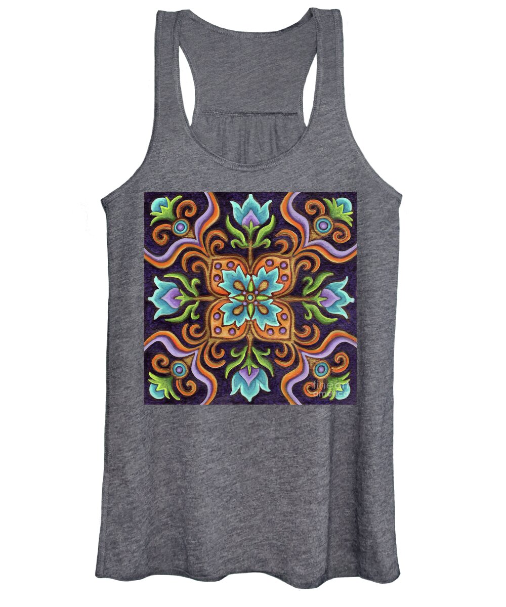 Ornamental Women's Tank Top featuring the painting Botanical Mandala 12 by Amy E Fraser