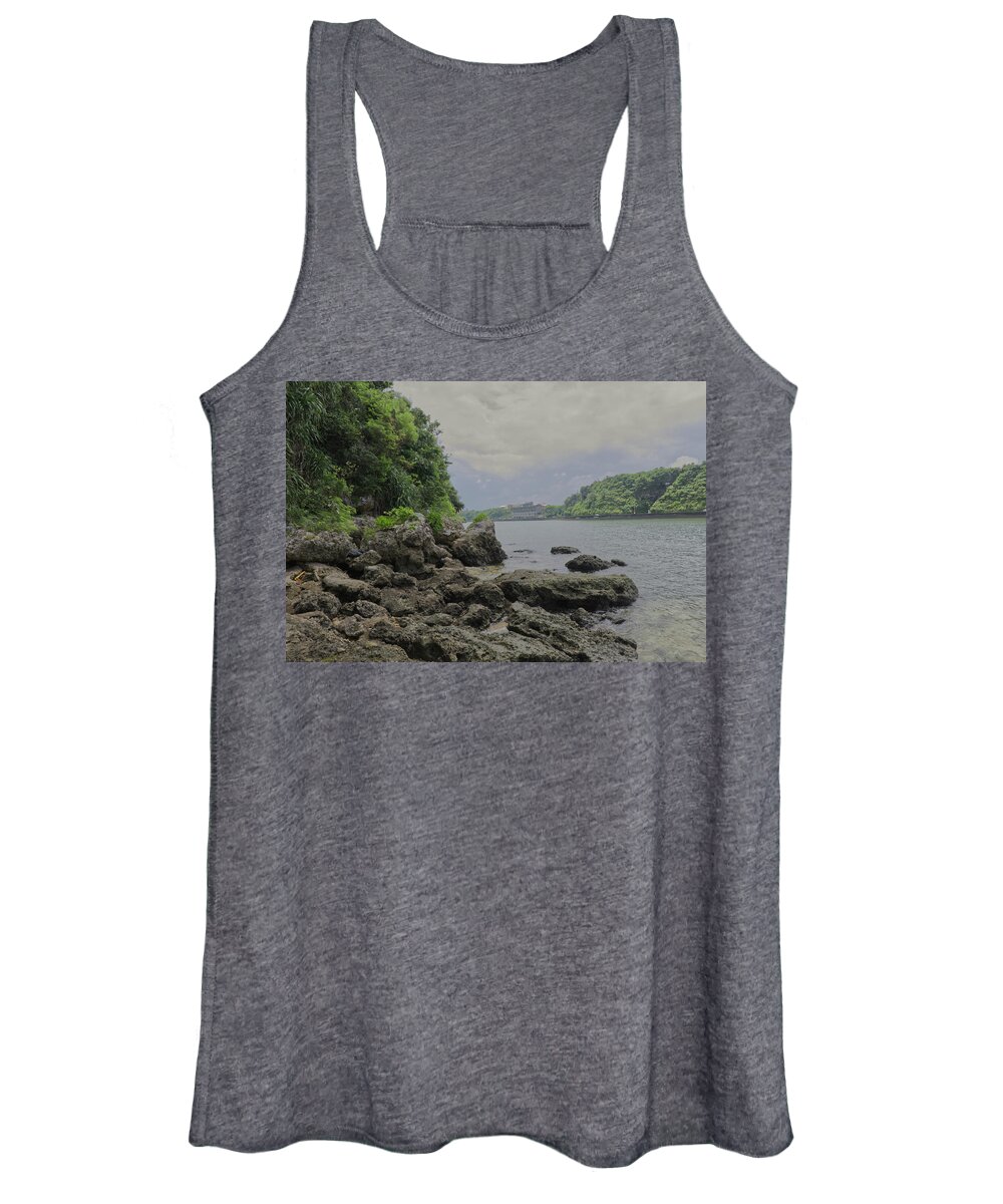 Boulders Women's Tank Top featuring the photograph Boulder strewn inlet by Eric Hafner