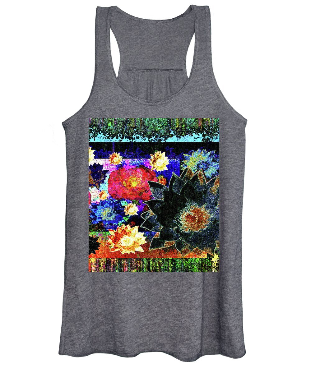 Garden Women's Tank Top featuring the mixed media Bouquet of Gratitude and Forgiveness by Aberjhani
