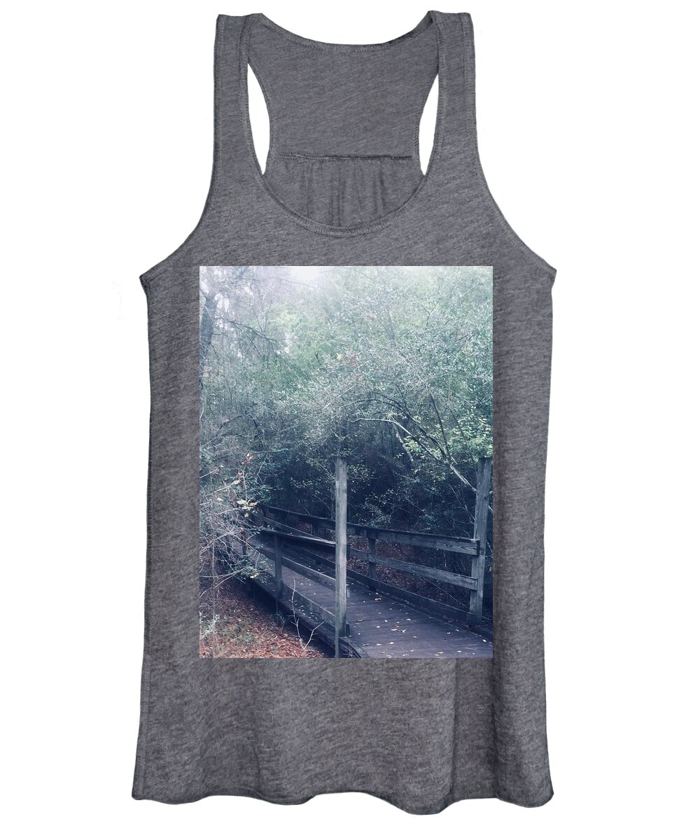 Landscape Women's Tank Top featuring the photograph Bridge Crossing by Kelly Thackeray