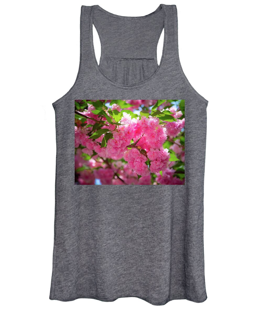 Flowers Women's Tank Top featuring the photograph Bright Pink Blossoms by Lora J Wilson