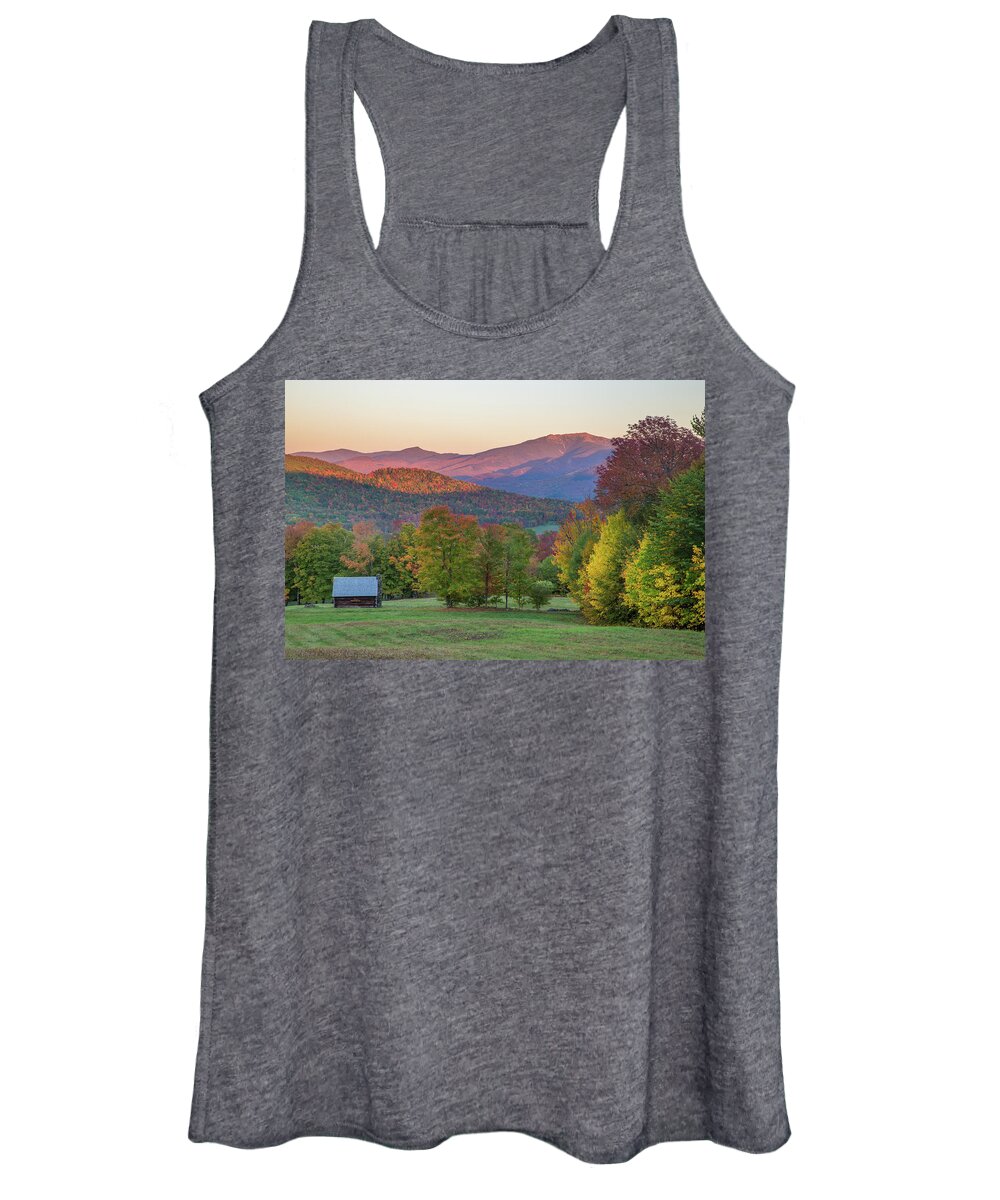Bronson Women's Tank Top featuring the photograph Bronson Hill Cabin Autumn by White Mountain Images