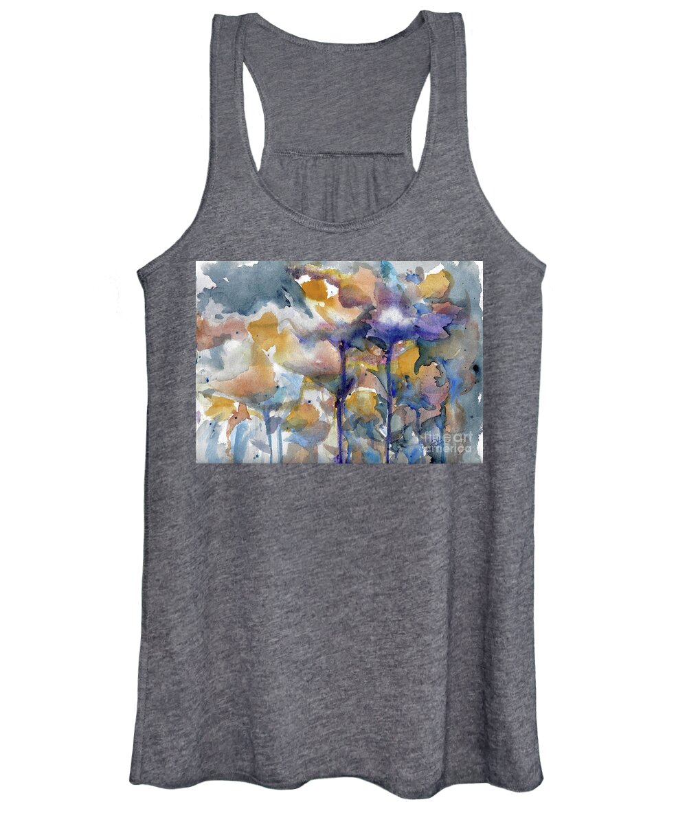 St Barts Women's Tank Top featuring the painting Buttercup Storm by Francelle Theriot