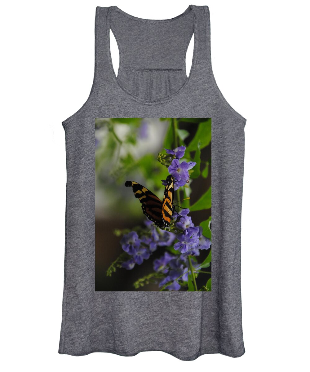 Butterfly Women's Tank Top featuring the photograph Butterfly in Shadow by Vallee Johnson