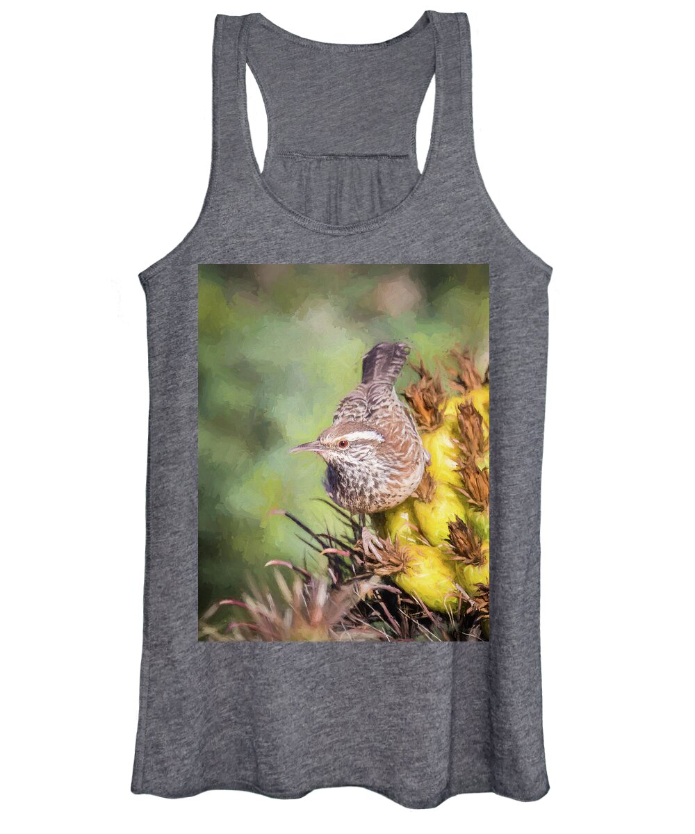 American Southwest Women's Tank Top featuring the photograph Cactus Wren by James Capo