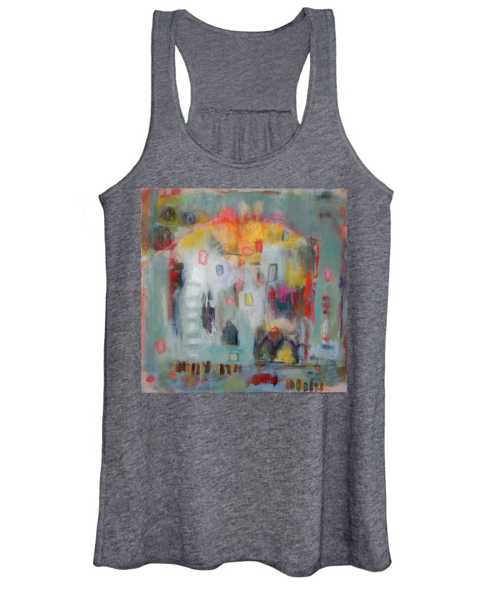 Abstract Women's Tank Top featuring the painting Cake by Janet Zoya