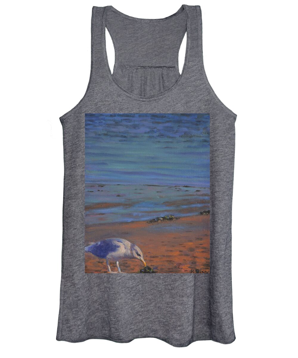 Chatham Ma Women's Tank Top featuring the painting Chatham Bar Bird by Beth Riso