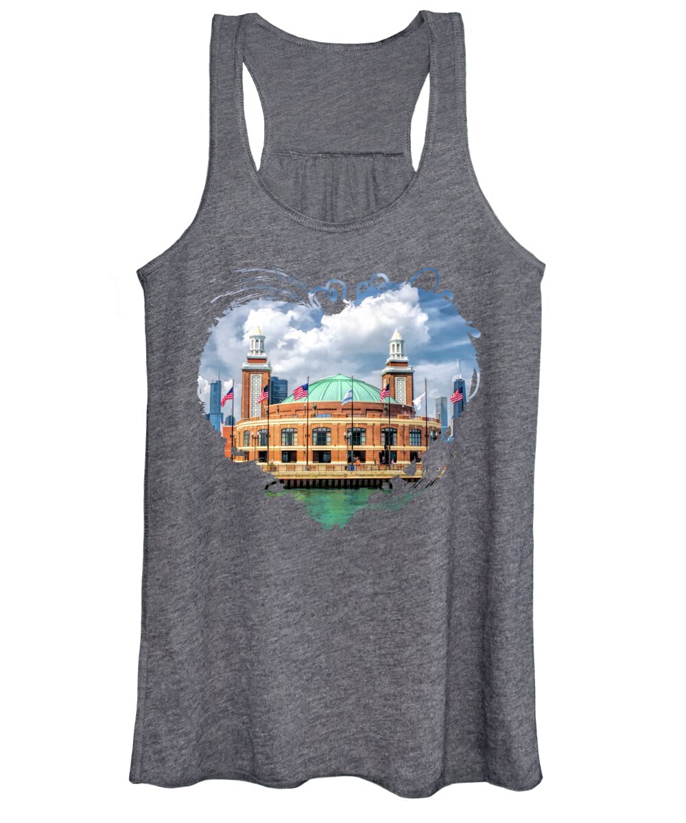 Chicago Women's Tank Top featuring the painting Chicago Navy Pier Ballroom by Christopher Arndt
