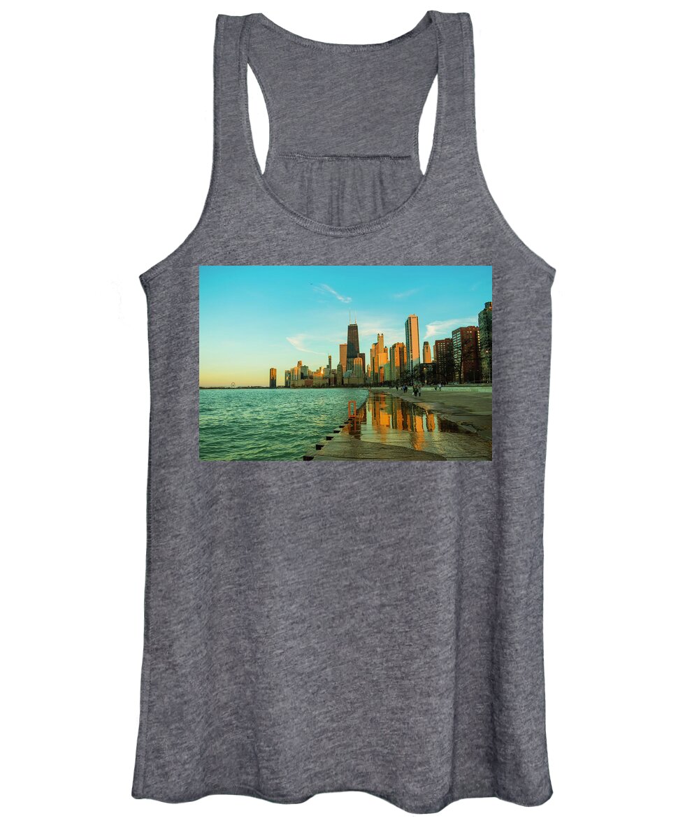 Chicago Women's Tank Top featuring the photograph Chicago Reflections by Bobby K